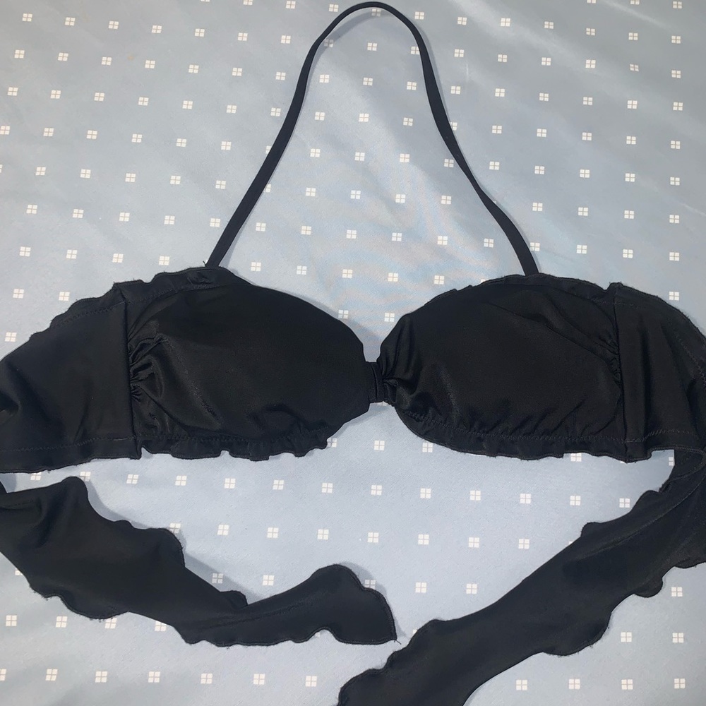 Victoria Secret Black Ruffle Bikini Top